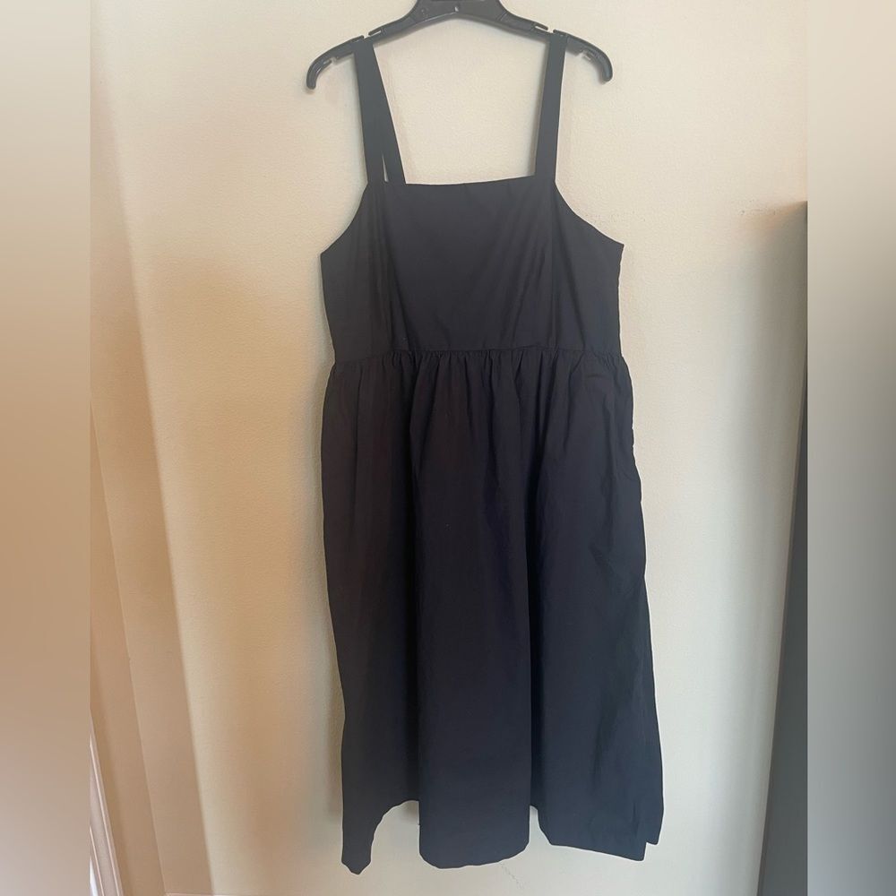 A new day black cotton poplin midi dress XXL
